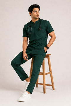 K-Comfort+ Mandarin Men Scrub Set - Green