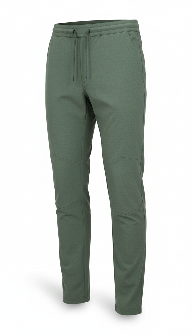 Tapered Drawstring Pants—Surge Green