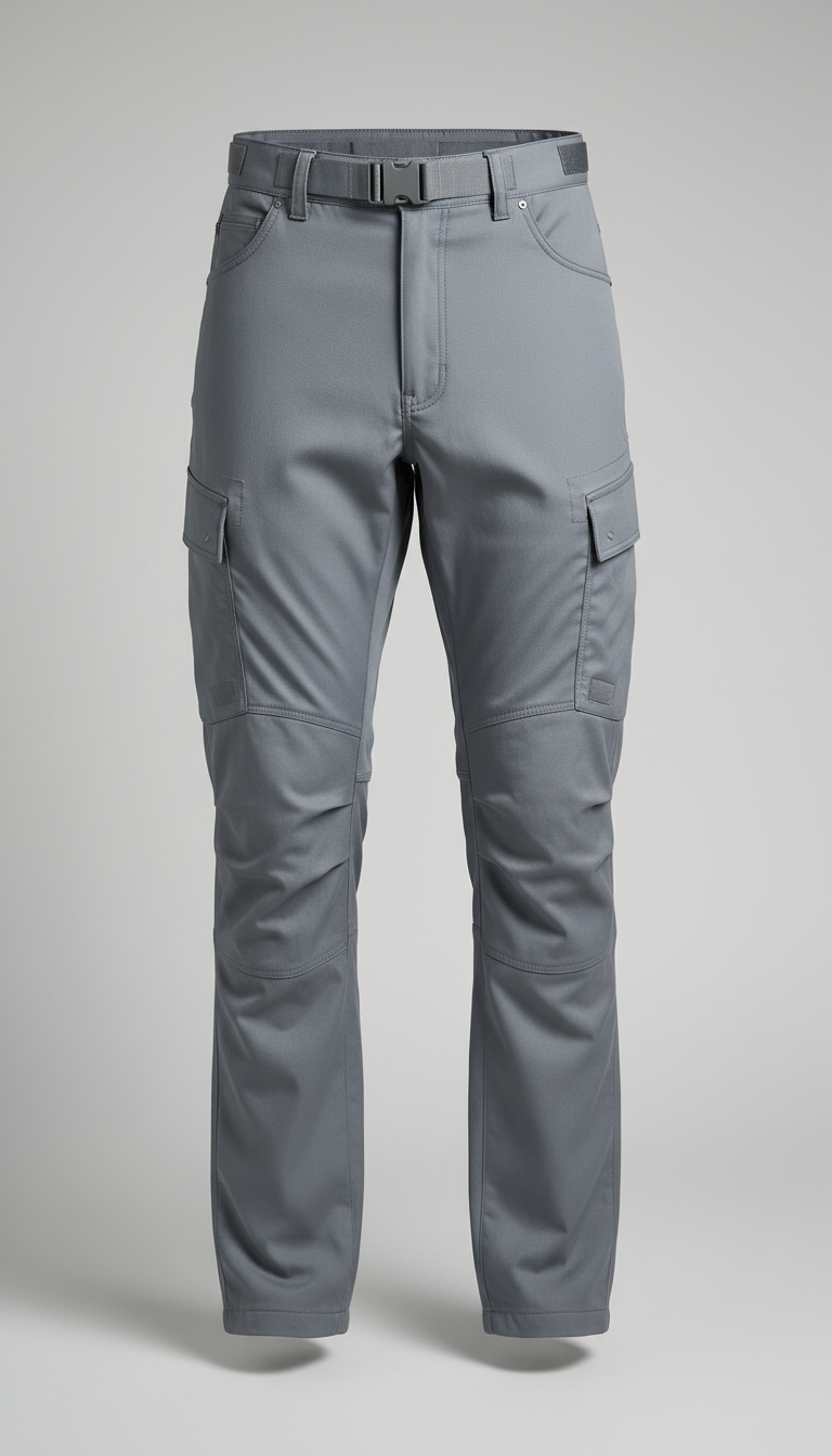 Titanium grey technical cargo pants