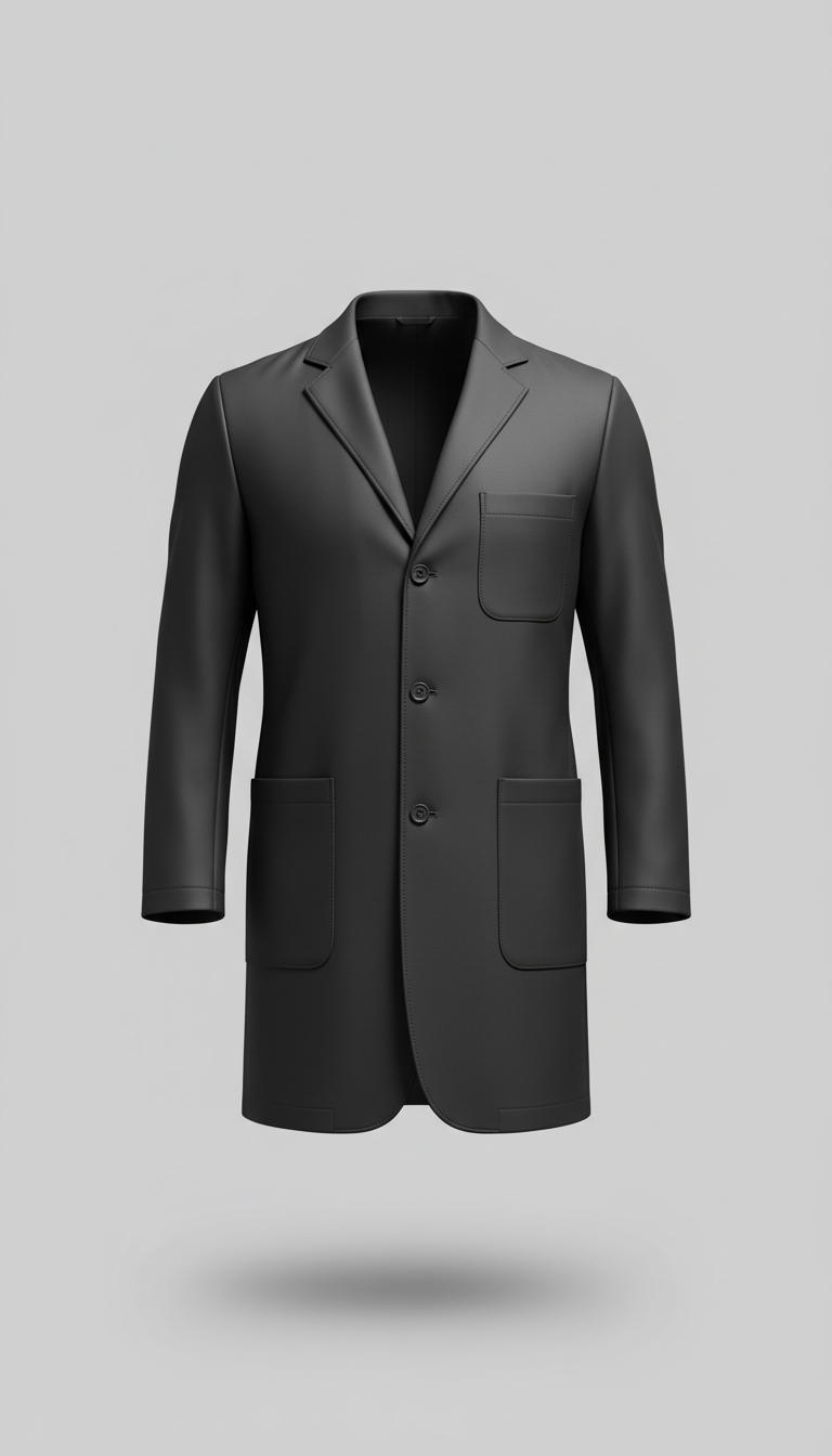 Graphite black tailored lab coat