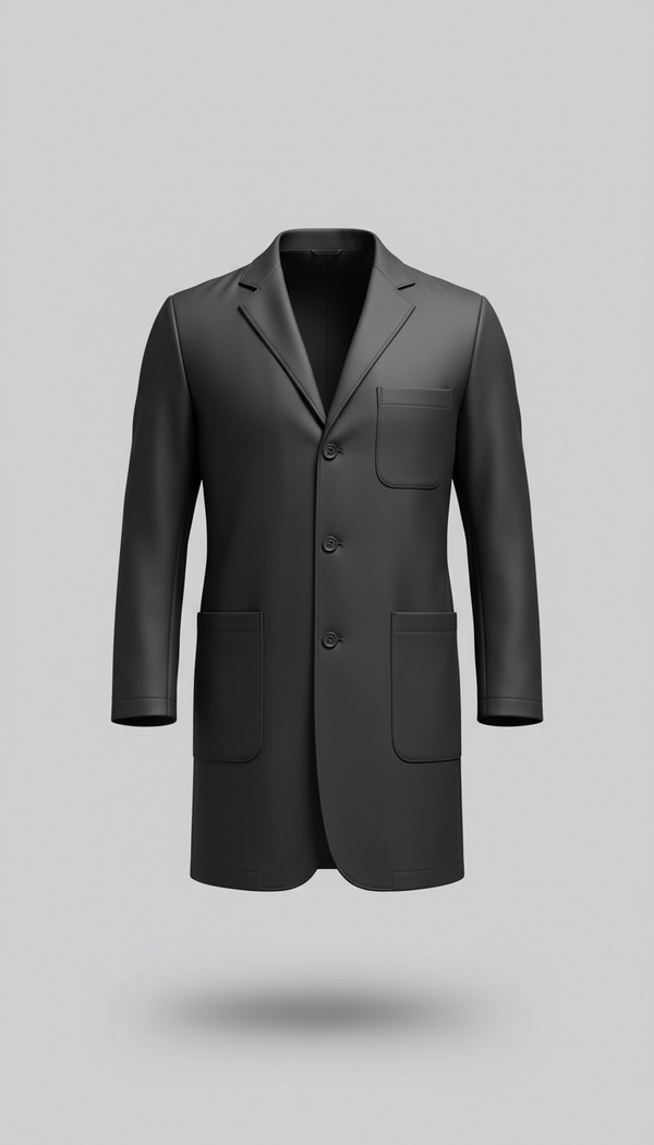 Graphite black tailored lab coat