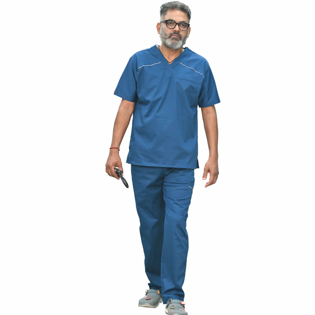 Kalvantis Signature Men's Scrub Set - Steel Blue